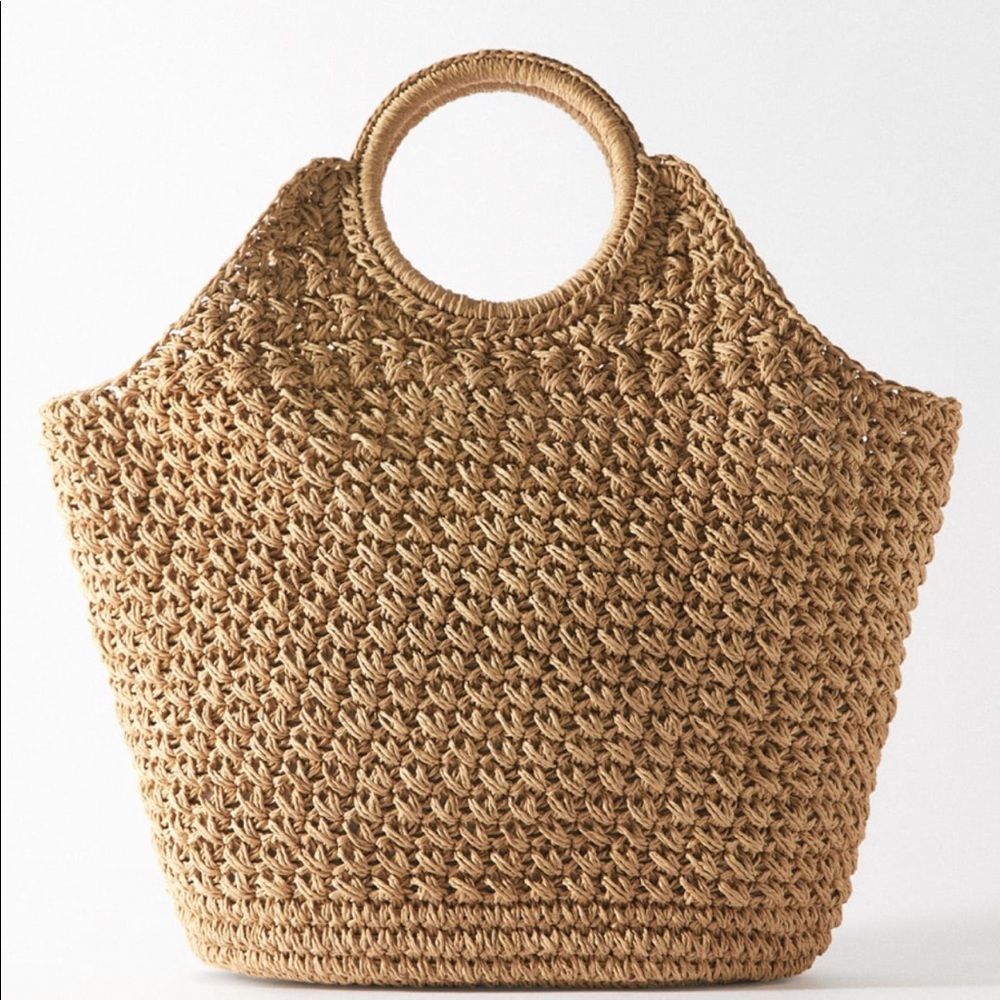 NWT raffia tote bag ZARA